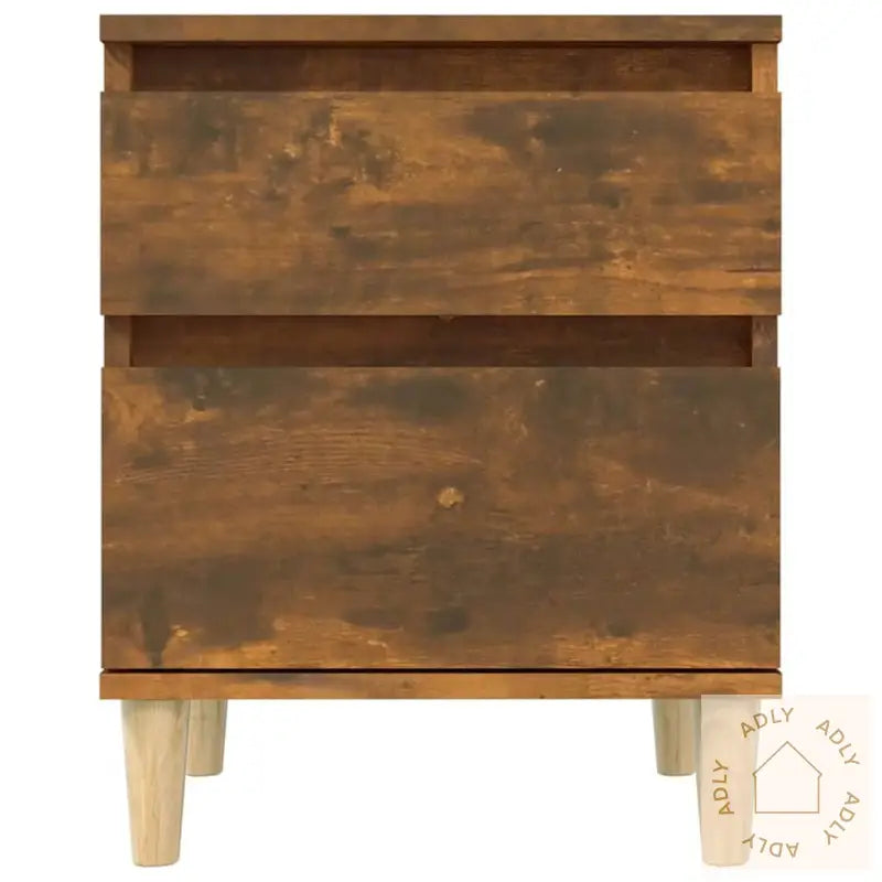 Nattbord 2 Stk Røkt Eik 40X35X50 Cm