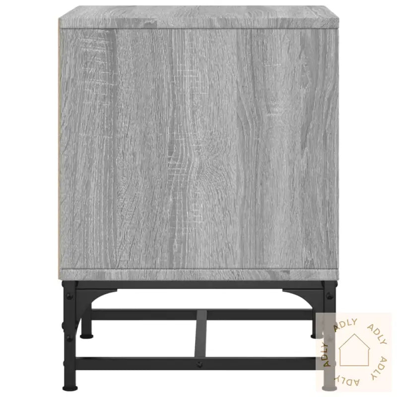 Nattbord Med Glassdører 2 Stk Grå Sonoma 35X37X50 Cm