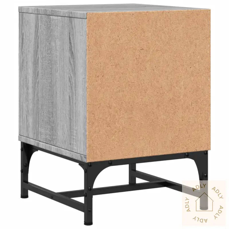 Nattbord Med Glassdører 2 Stk Grå Sonoma 35X37X50 Cm