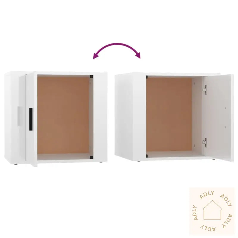 Nattbord Høyglans Hvit 50X39X47 Cm