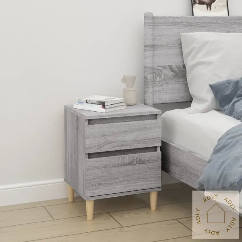 Nattbord 2 Stk Grå Sonoma 40X35X50 Cm