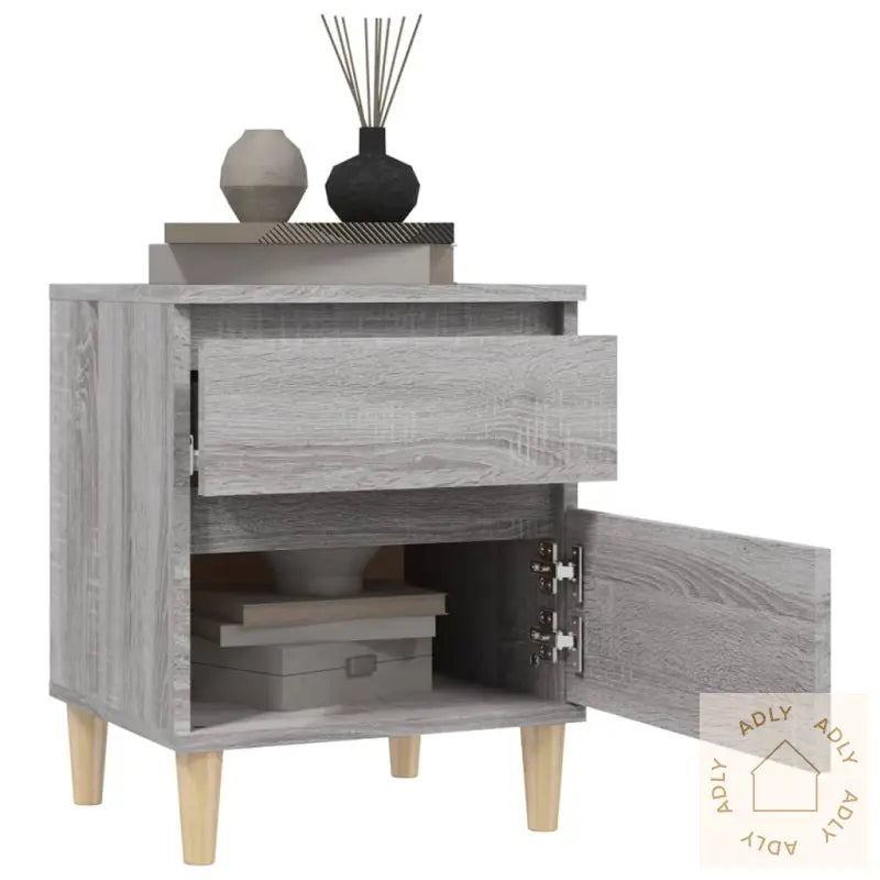 Nattbord 2 Stk Grå Sonoma 40X35X50 Cm