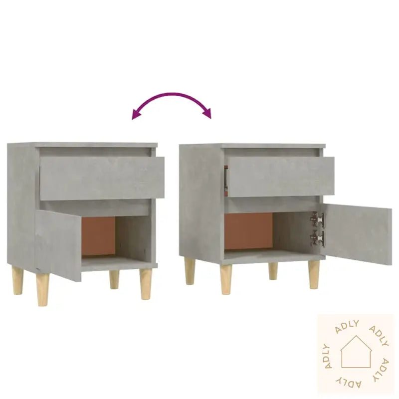 Nattbord Betonggrå 40X35X50 Cm