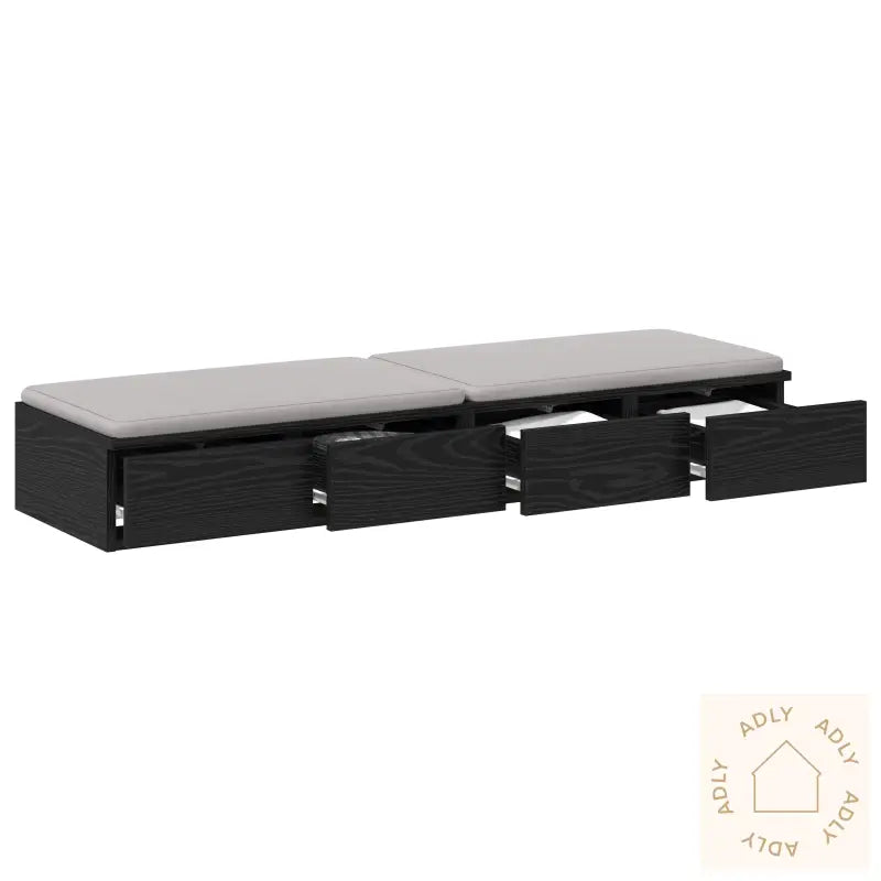Nattbords Skuffer I Svart 120X36.5X16.5 Cm Konstruert Tre