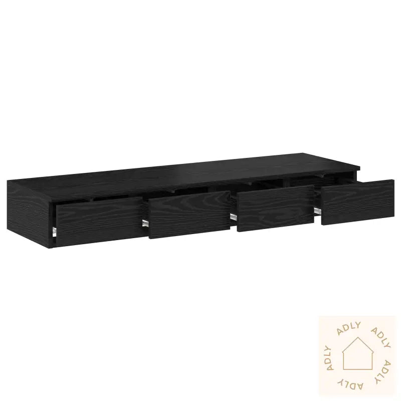Nattbords Skuffer I Svart 120X36.5X16.5 Cm Konstruert Tre