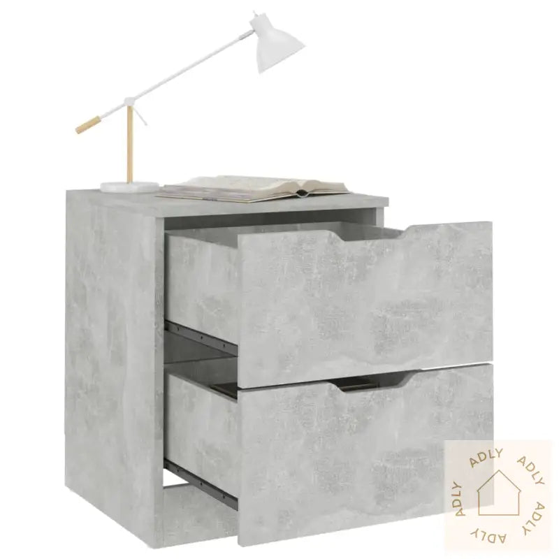 Nattbord Betonggrå 40X40X50 Cm Konstruert Tre