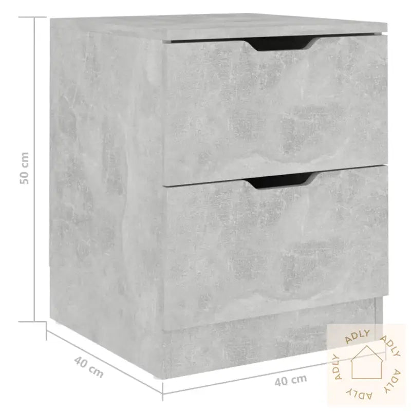 Nattbord Betonggrå 40X40X50 Cm Konstruert Tre