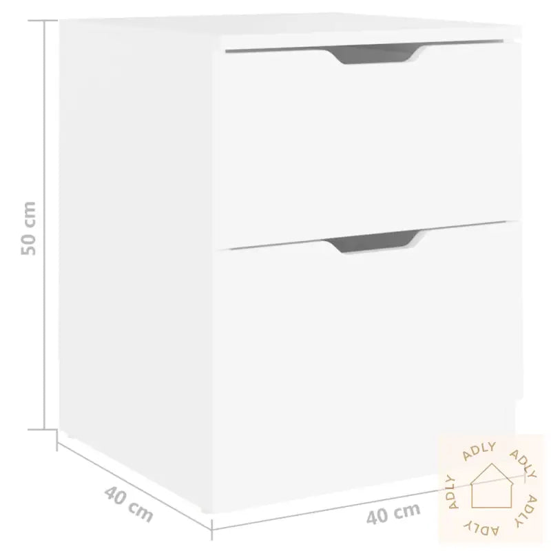Nattbord 2 Stk Hvit 40X40X50 Cm Konstruert Tre