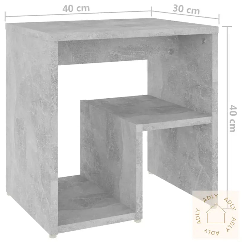Nattbord 2 Stk Betonggrå 40X30X40 Cm Konstruert Tre