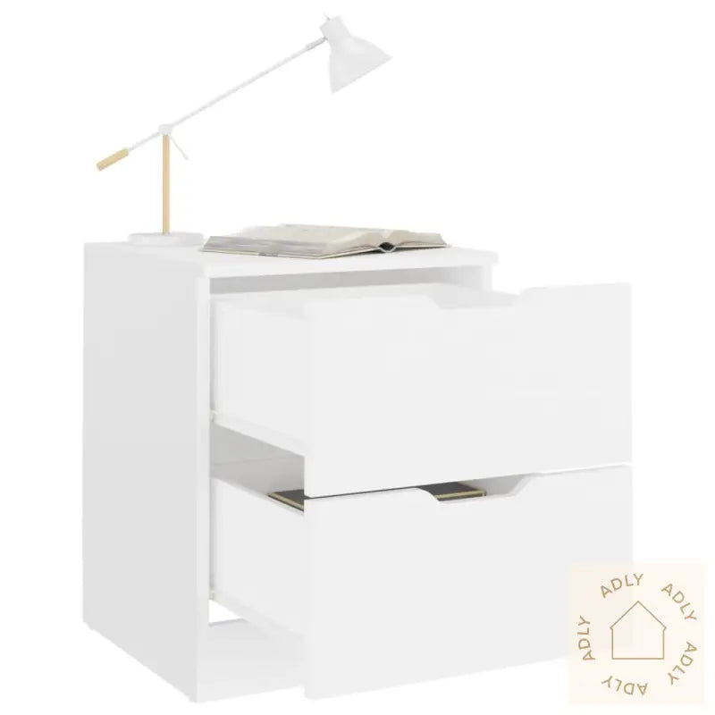 Nattbord 2 Stk Hvit 40X40X50 Cm Konstruert Tre