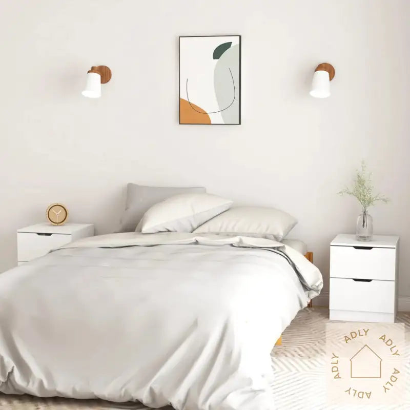 Nattbord 2 Stk Hvit 40X40X50 Cm Konstruert Tre