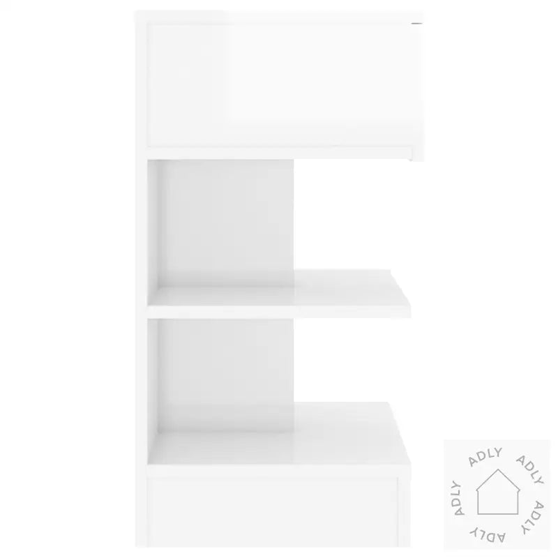 Nattbord 2 Stk Høyglans Hvit 40X35X65 Cm Sponplate