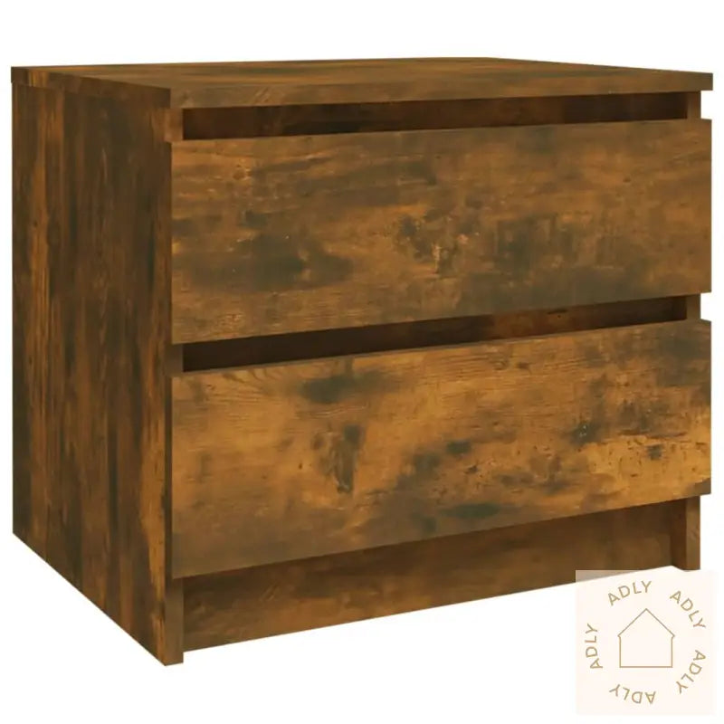 Nattbord 2 Stk Røkt Eik 50X39X43,5 Cm Konstruert Tre