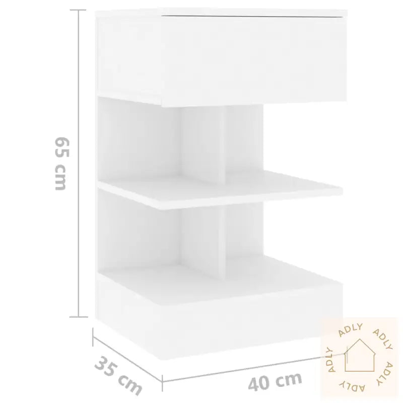Nattbord 2 Stk Hvit 40X35X65 Cm Konstruert Tre