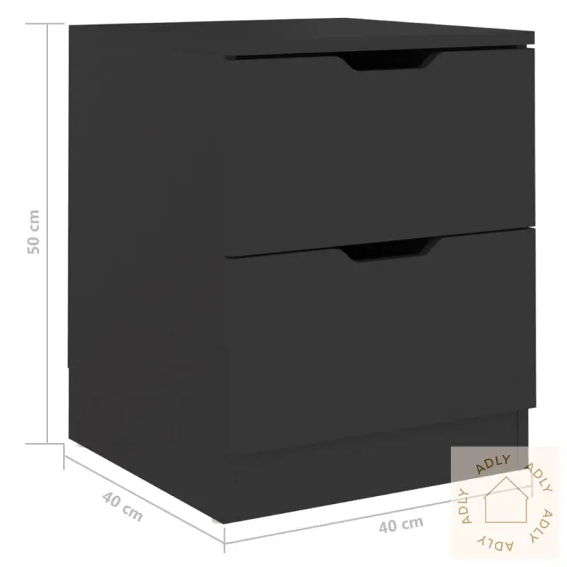 Nattbord 2 Stk Svart 40X40X50 Cm Konstruert Tre