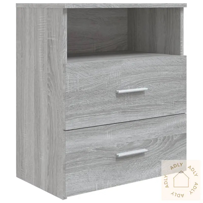 Nattbord 2 Stk Grå Sonoma 50X32X60 Cm