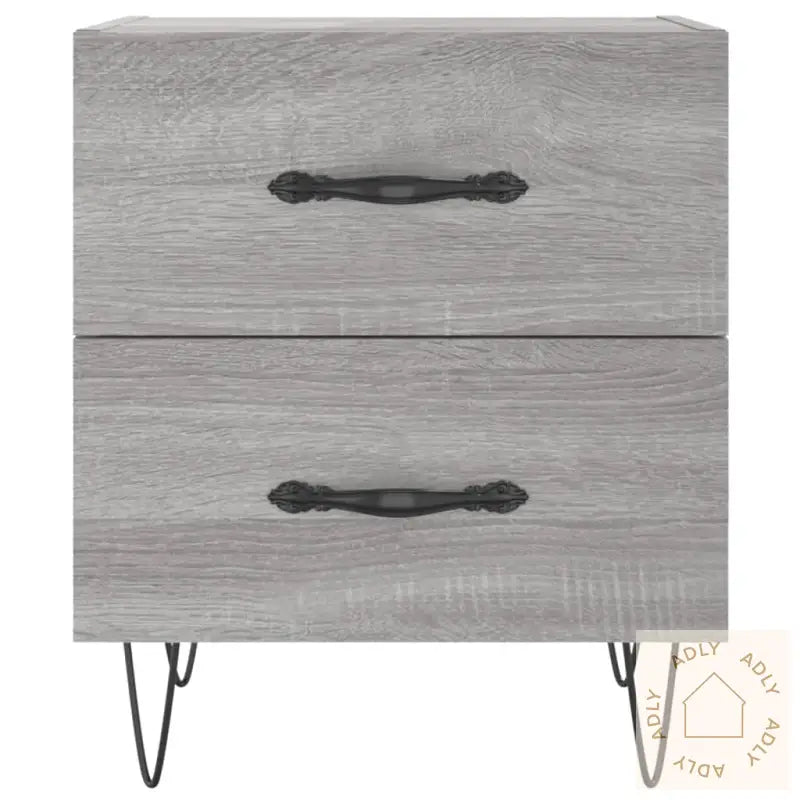 Nattbord 2 Stk Grå Sonoma 40X35X47,5 Cm Konstruert Tre