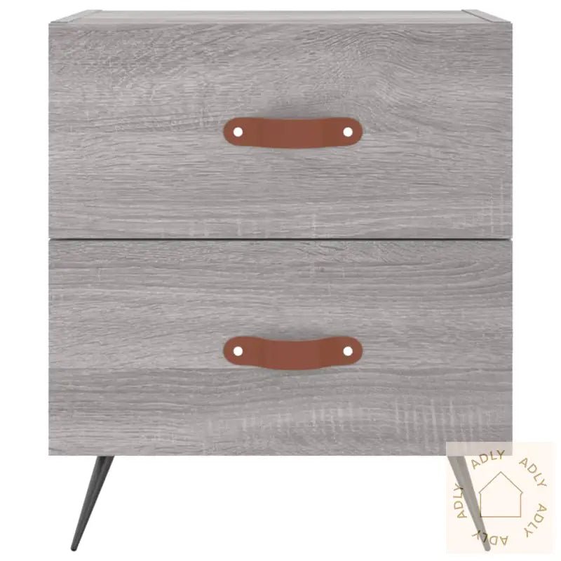 Nattbord 2 Stk Grå Sonoma 40X35X47,5 Cm Konstruert Tre