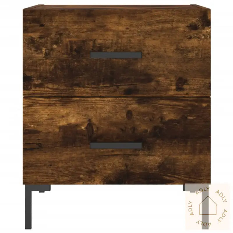 Nattbord 2 Stk Røkt Eik 40X35X47,5 Cm Konstruert Tre