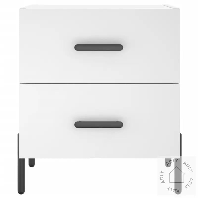 Nattbord 2 Stk Hvit 40X35X47,5 Cm Konstruert Tre