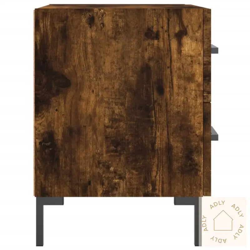 Nattbord 2 Stk Røkt Eik 40X35X47,5 Cm Konstruert Tre