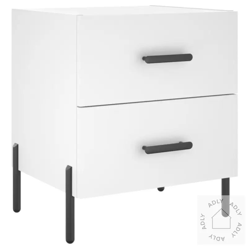 Nattbord 2 Stk Hvit 40X35X47,5 Cm Konstruert Tre