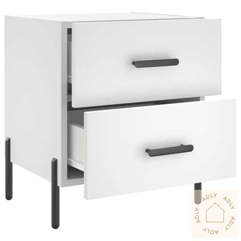 Nattbord 2 Stk Hvit 40X35X47,5 Cm Konstruert Tre