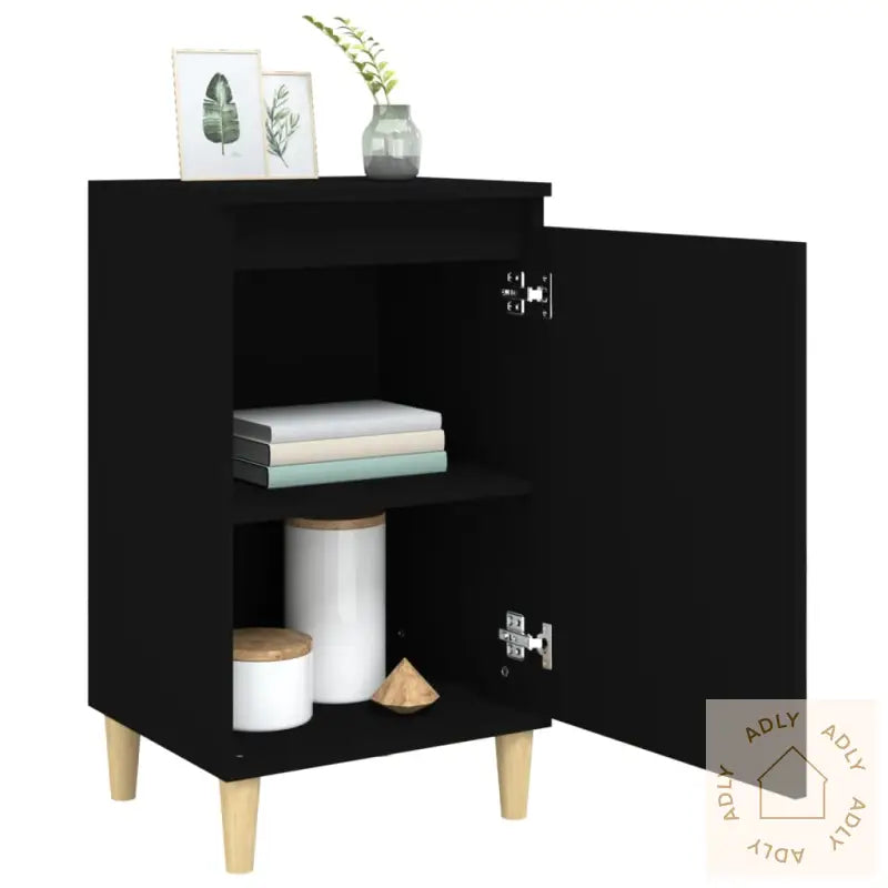 Nattbord 2 Stk Svart 40X35X70 Cm Konstruert Tre