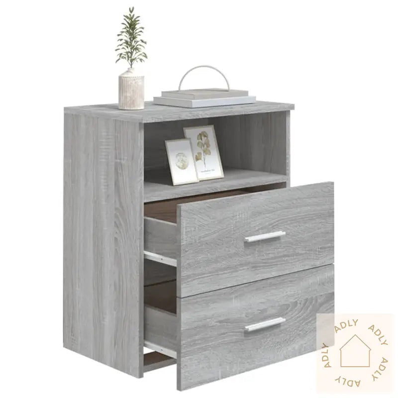 Nattbord Grå Sonoma 50X32X60 Cm