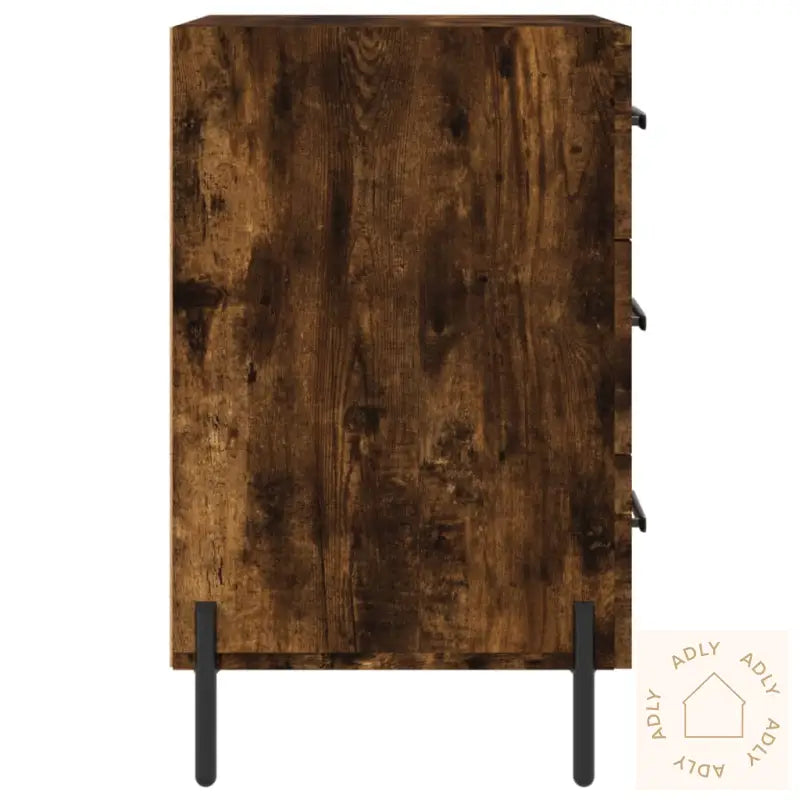 Nattbord Røkt Eik 40X40X66 Cm Konstruert Tre