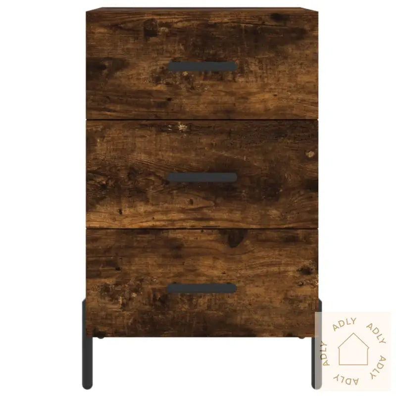 Nattbord Røkt Eik 40X40X66 Cm Konstruert Tre