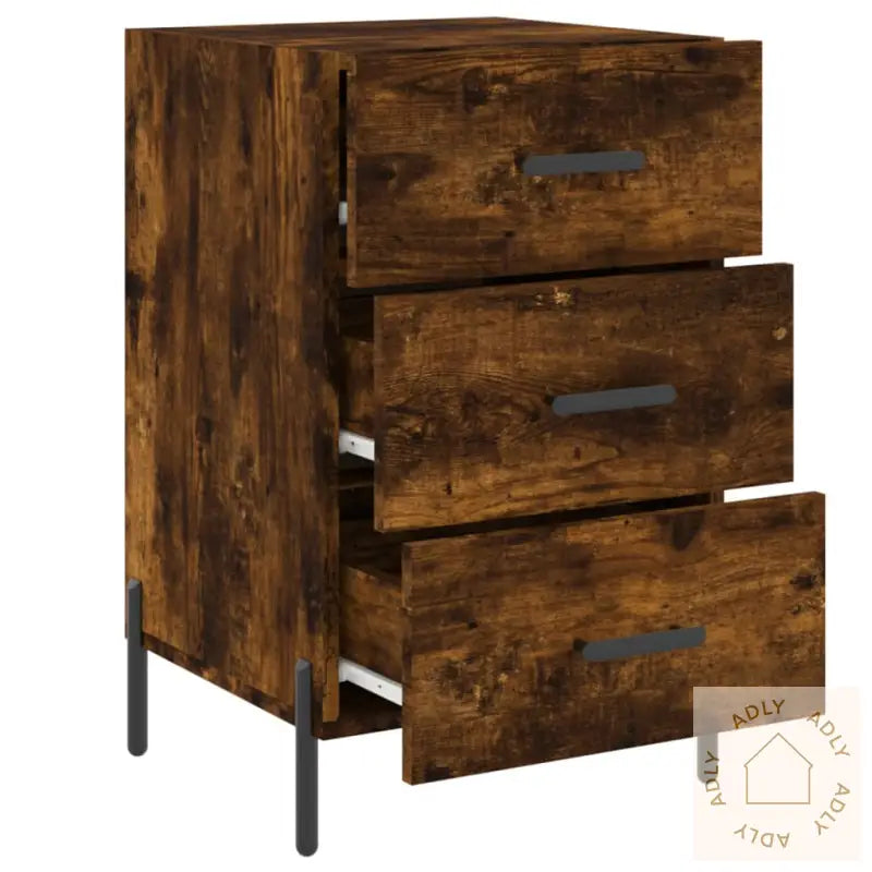 Nattbord Røkt Eik 40X40X66 Cm Konstruert Tre