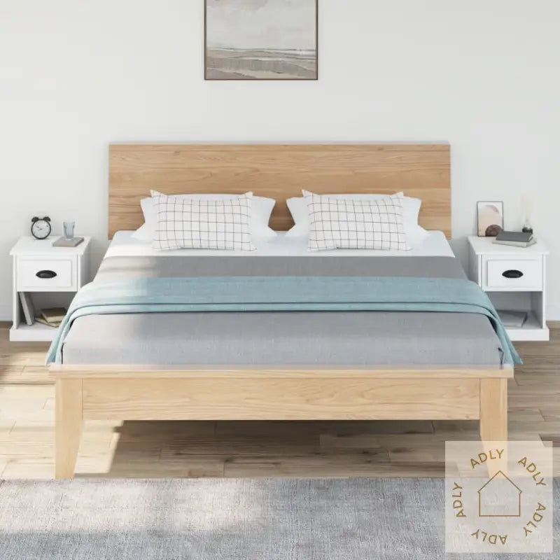 Nattbord 2 Stk Hvit 39X39X47,5 Cm Konstruert Tre