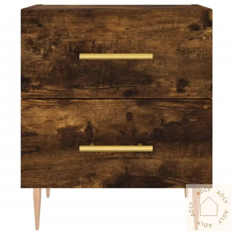 Nattbord 2 Stk Røkt Eik 40X35X47,5 Cm Konstruert Tre