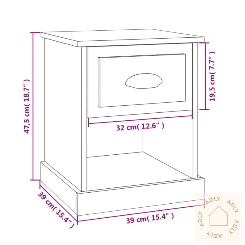Nattbord 2 Stk Hvit 39X39X47,5 Cm Konstruert Tre