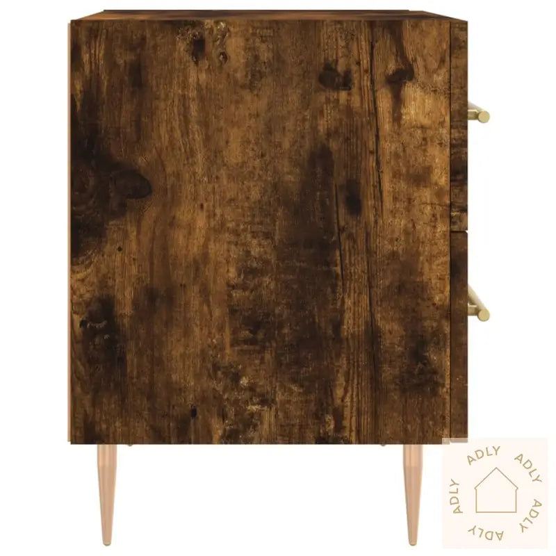 Nattbord 2 Stk Røkt Eik 40X35X47,5 Cm Konstruert Tre