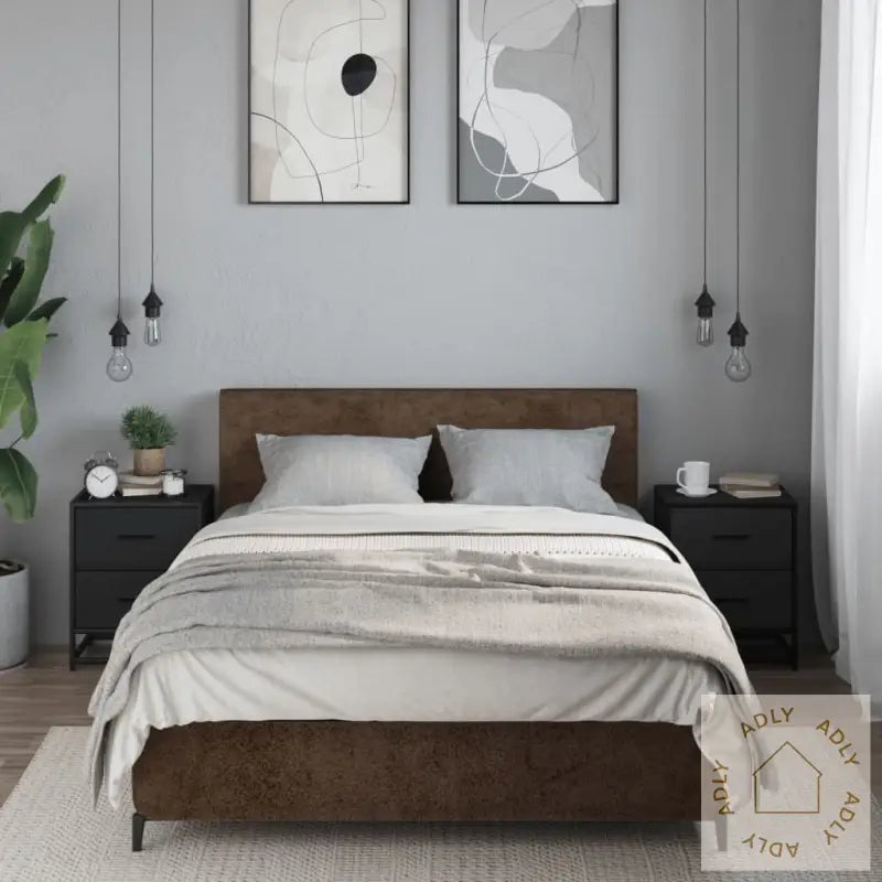 Nattbord 2 Stk Svart 40X31X50 Cm Heltre Furu