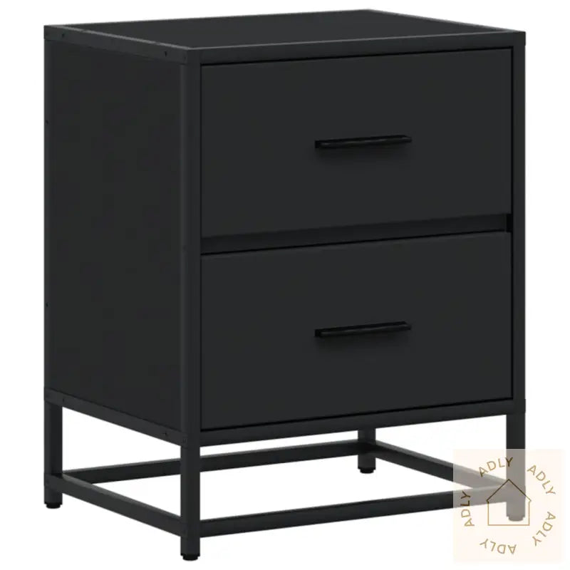 Nattbord 2 Stk Svart 40X31X50 Cm Heltre Furu