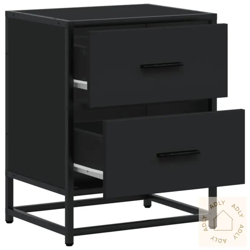 Nattbord 2 Stk Svart 40X31X50 Cm Heltre Furu