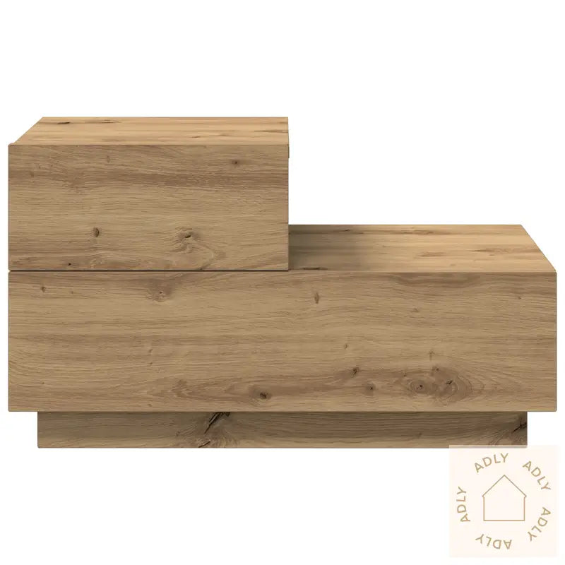 Nattbord Med Led-Lys I Artisansk Eik 100X36X49 Cm