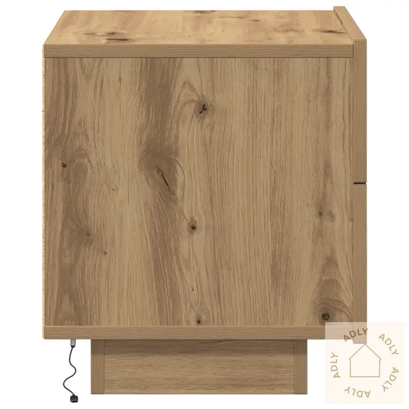 Nattbord Med Led-Lys I Artisansk Eik 100X36X49 Cm