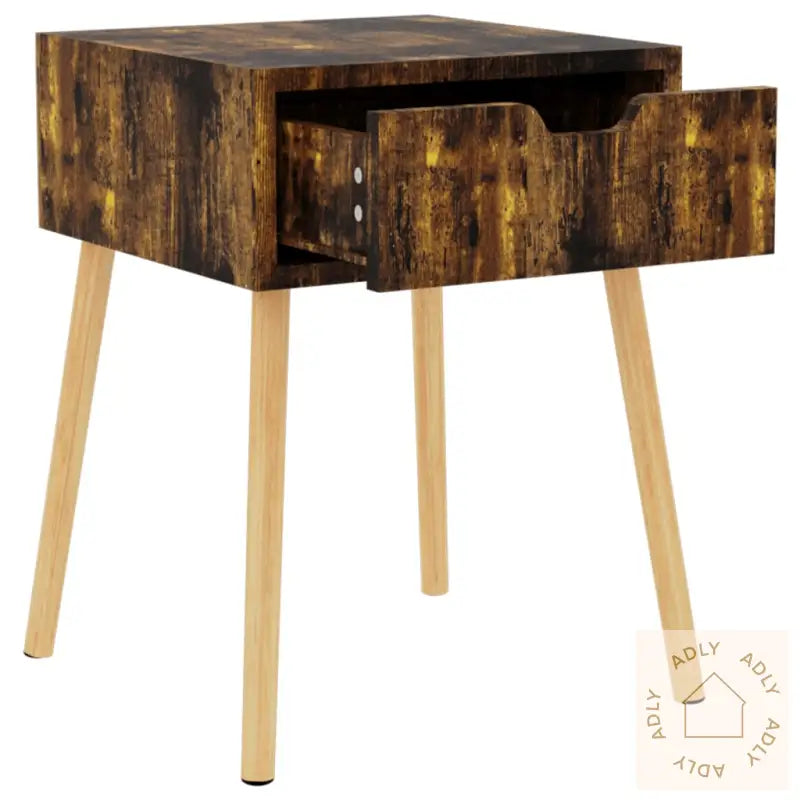 Nattbord 2 Stk Røkt Eik 40X40X56 Cm Konstruert Tre
