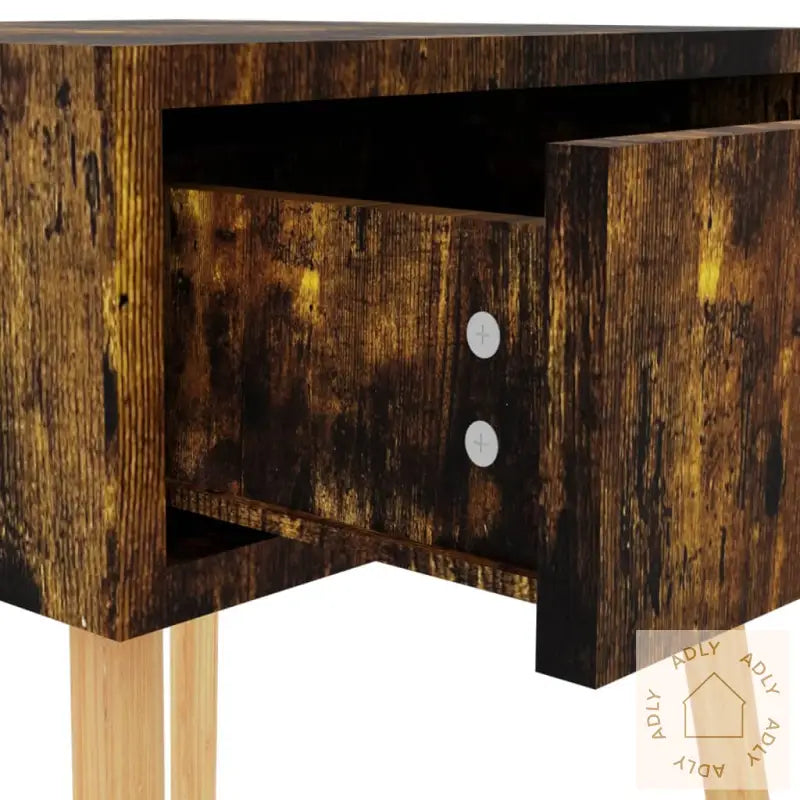 Nattbord 2 Stk Røkt Eik 40X40X56 Cm Konstruert Tre