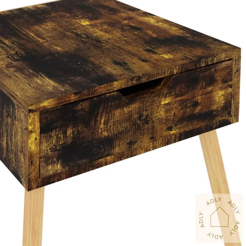 Nattbord 2 Stk Røkt Eik 40X40X56 Cm Konstruert Tre