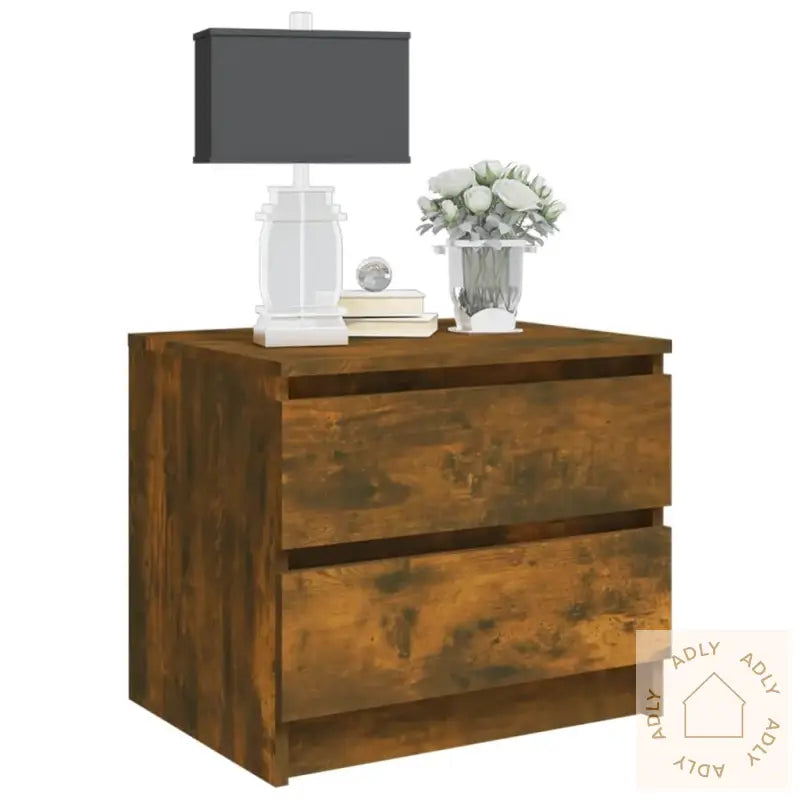 Nattbord Røkt Eik 50X39X43,5 Cm Konstruert Tre