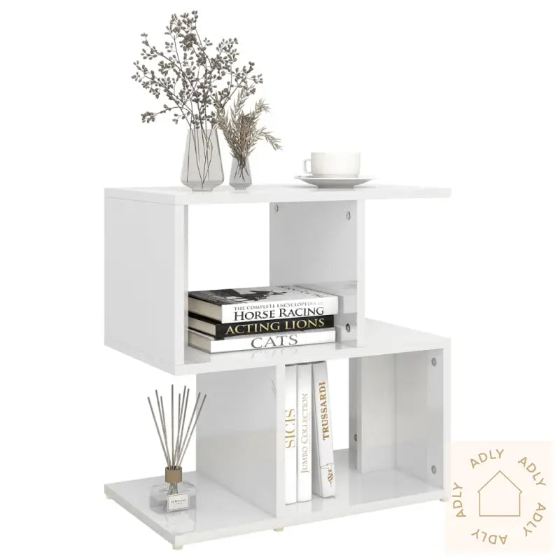 Nattbord 2 Stk Høyglans Hvit 50X30X51,5 Cm Konstruert Tre