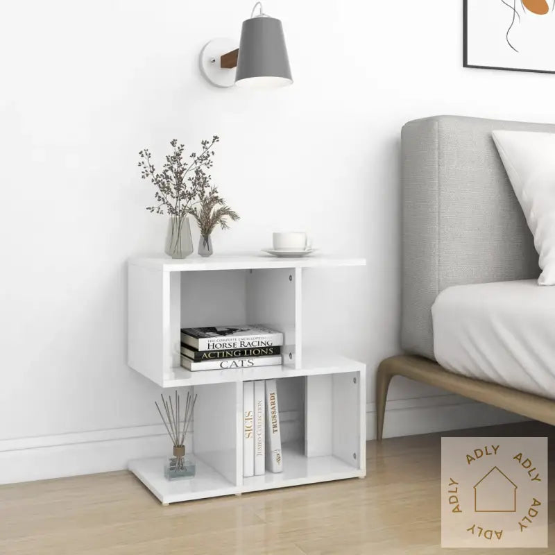 Nattbord 2 Stk Høyglans Hvit 50X30X51,5 Cm Konstruert Tre