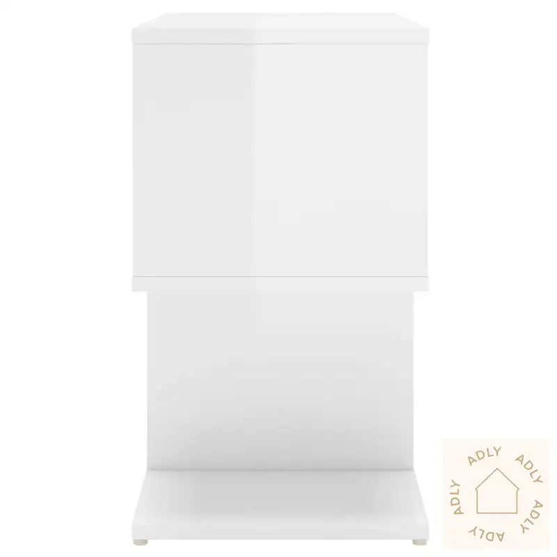 Nattbord 2 Stk Høyglans Hvit 50X30X51,5 Cm Konstruert Tre
