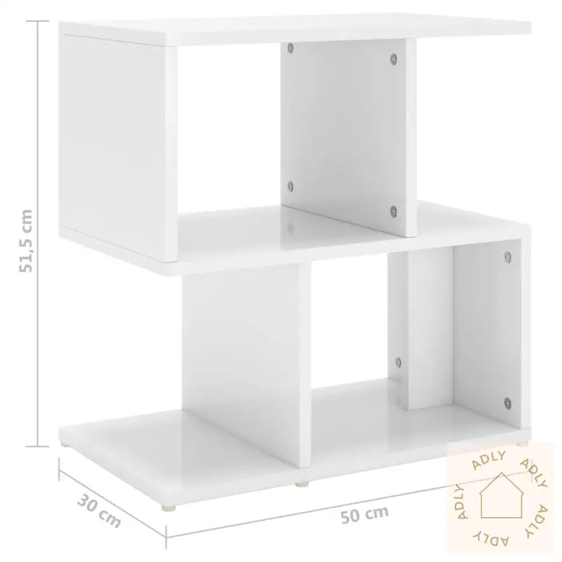 Nattbord 2 Stk Høyglans Hvit 50X30X51,5 Cm Konstruert Tre