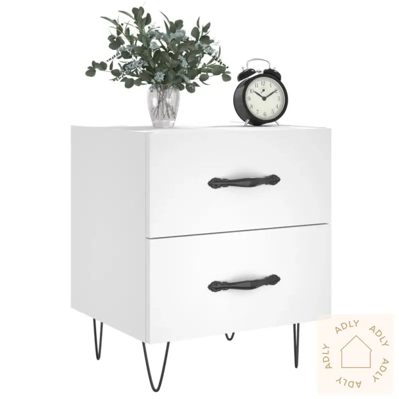 Nattbord 2 Stk Hvit 40X35X47,5 Cm Konstruert Tre